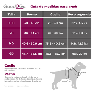 Good2Go Arnés de Malla Ajuste Romano Doble Argolla Color Rojo para Perro, Mediano