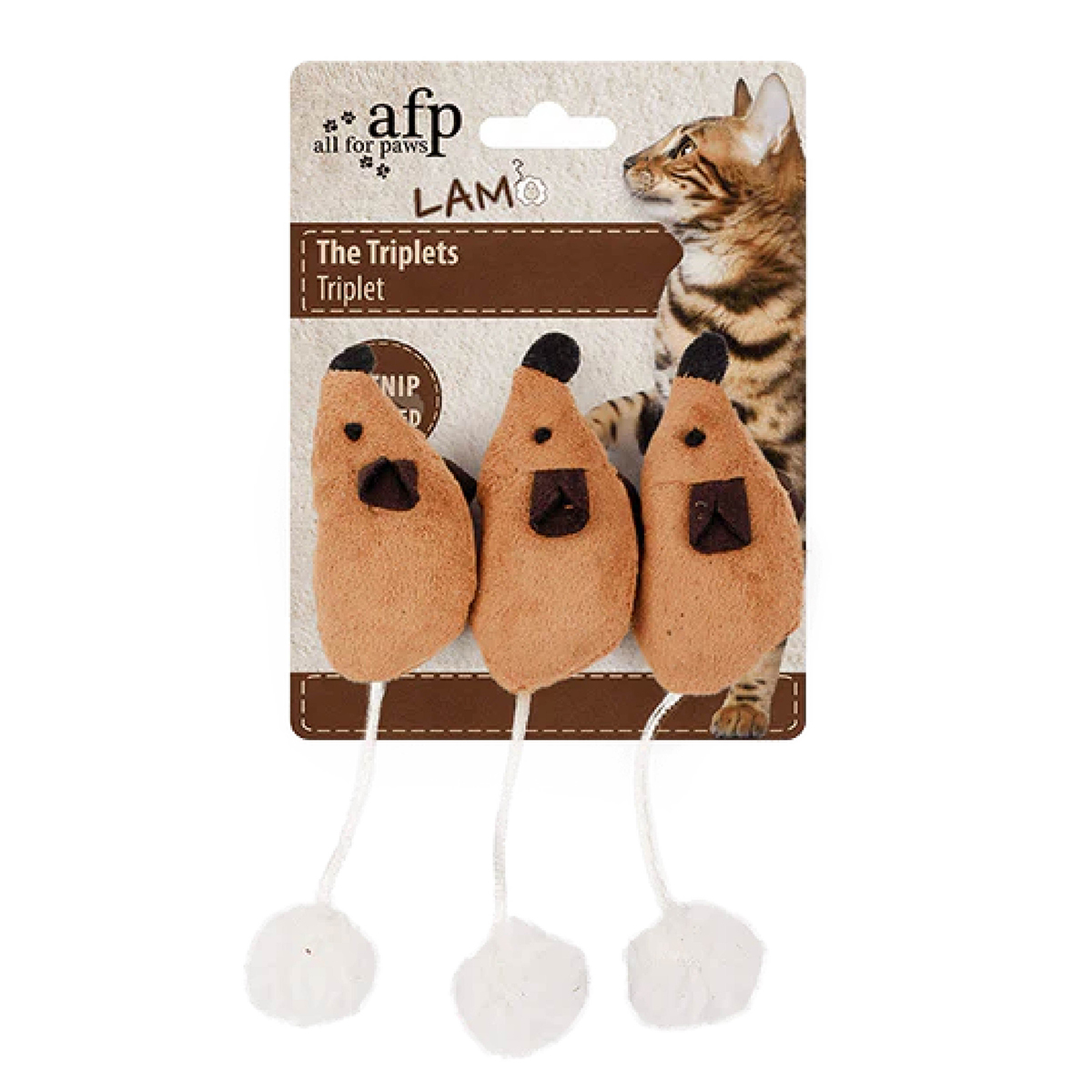 AFP Lam Set de Tres Ratones de Peluche para Gato, Unitalla