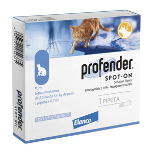 Profender Spot-On Pipeta Desparasitante Intestinal para Gato Mediano, 2.5 a 5 kg