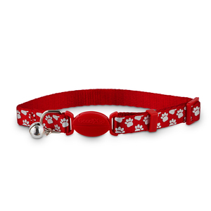 Good2Go Collar Reflejante con Broche de Seguridad Diseño Huellitas para Gato Color Rojo
