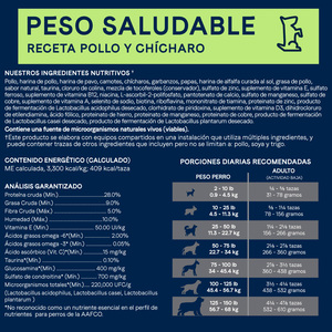 Canidae Pure Healthy Weight Alimento Natural Peso Saludable para Perro Adulto Receta Pollo y Arveja, 9.9 kg