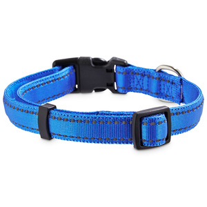 Good2Go Collar Acojinado Reflejante Color Azul con Broche Negro para Perro, Mediano