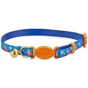 Good2Go Collar con Broche de Seguridad Diseño Pez Dorado para Gato Color Azul