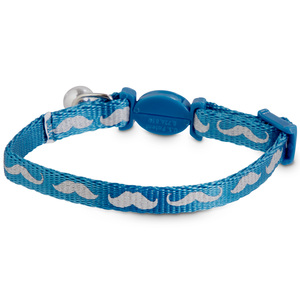 Good2Go Collar Reflejante con Broche de Seguridad Diseño Bigotes para Gatito, Azul