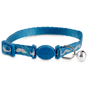 Good2Go Collar Reflejante con Broche de Seguridad Diseño Bigotes para Gatito, Azul