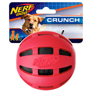 Nerf Dog Pelota Crunch Checker Color Rojo para Perro, Grande
