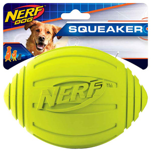 Nerf Dog Balón de Americano Ridged Squeak para Perro, Grande