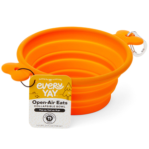 EveryYay Bowl Colapsable de Silicón Color Naranja para Perro, Grande