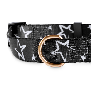 Bond & Co Collar Negro Diseño Estrellas para Perro, Grande/X-Grande