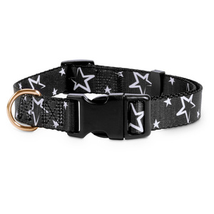 Bond & Co Collar Negro Diseño Estrellas para Perro, Grande/X-Grande