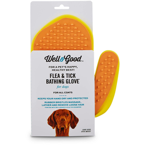 Well & Good Guante de Baño para Tratamientos Antipulgas para Perro y Gato Color Naranja