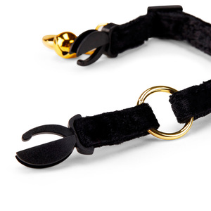 Youly Collar con Broche Diseño de Terciopelo para Gato, Negro