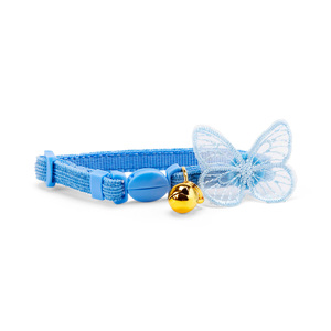Youly Collar con Broche Diseño con Mariposa para Gatito, Azul