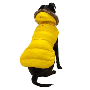 Latipaw Parka Acolchada con Gorro Color Amarillo para Perro, Grande