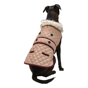 Latipaw Capa Acolchado con Botones Color Beige/Vino para Perro, XXX-Grande