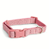 Youly Collar Plano Ajustable Color Rosa Diseño Moteado para Perro, Chico