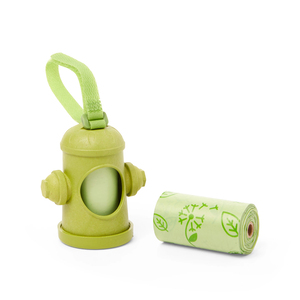 Sophresh Dispensador de Bolsas Ecológico para Desechos Diseño Hidrante para Perro, Verde