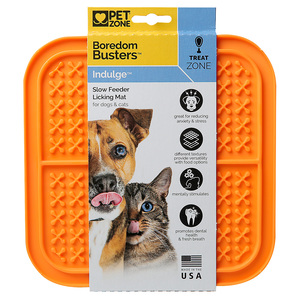 Pet Zone Licking Mat Indulge Boredom Busters Naranja, Chico