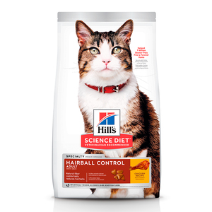 Hill's Science Diet Alimento Seco para Gato Adulto Control Bolas de Pelo Receta Pollo, 1.6 kg