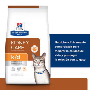 Hill's Prescription Diet k/d Alimento Seco Cuidado Renal para Gato Adulto, 3.9 kg