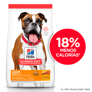 Hill's Science Diet Alimento Seco Light para Perro Adulto Raza Grande Receta Pollo y Cebada, 6.8 kg