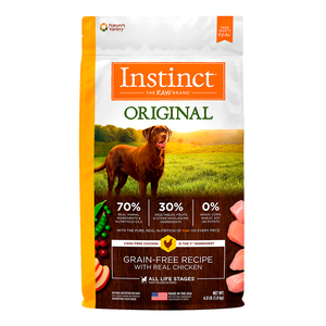 Instinct Original Libre de Granos Alimento Natural para Perro Todas las Edades Receta Pollo, 1.8 kg