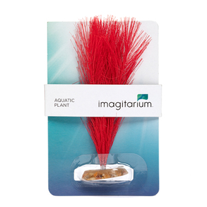 Imagitarium Red Feather Planta Roja Decorativa de Seda para Acuario