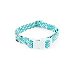 Youly Collar Ajustable Diseño Punteado Reflectante Color Azul con Broche para Perro, Grande