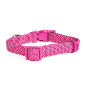 Youly Collar Ajustable Diseño Punteado Reflectante Color Rosa con Broche para Perro, Mediano
