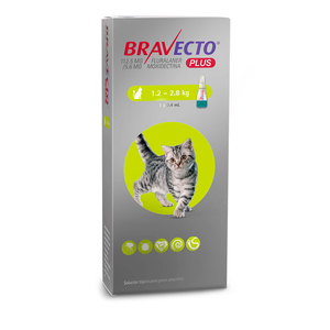 Bravecto Spot-On Pipeta Antiparasitaria Externa para Gato, 1.2 -2.8 kg