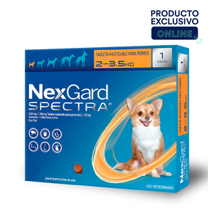 NexGard Spectra Masticable Desparasitante Externo e Interno para Perro,2 a 3.5 kg
