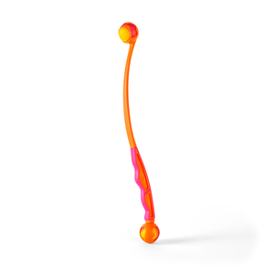 Leaps & Bounds Lanzador Doble con Pelota Color Naranja para Perro, Mediano