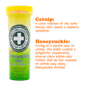 Meowijuana Bote con Mezcla Calmante de Catnip Honeysuckle Haze para Gato, 18 g