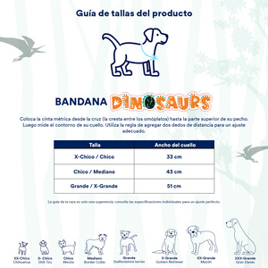 Latipaw Dinosaurs Bandana Dinosaurio Azul para Perro, Grande/ X-Grande