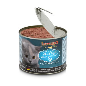 Leonardo Alimento Natural Húmedo para Kitten Rico en Pollo Lata Gato, 200 g