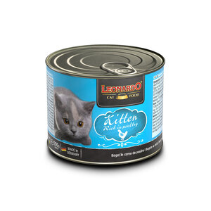 Leonardo Alimento Natural Húmedo para Kitten Rico en Pollo Lata Gato, 200 g