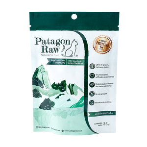Patagon Raw Snack Natural de Corazón de Cordero Magallánico Deshidratado para Gato, 35 g