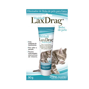 LaxDrag Hairball Gel Laxante para Bolas de Pelo Sabor Salmón para Gato, 90 g