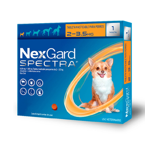Nexgard Spectra Masticable Desparasitante Externo e Interno para Perro, 2 a 3.5 kg