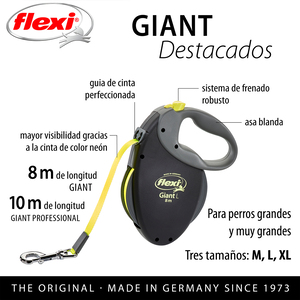 Flexi Giant Correa Retráctil Color Negro para Perro, X-Grande