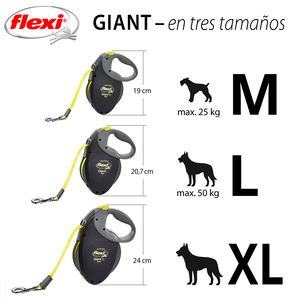 Flexi Giant Correa Retráctil Color Negro para Perro, X-Grande