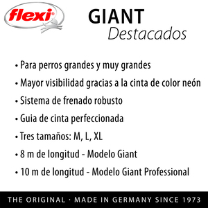 Flexi Giant Correa Retráctil Color Negro para Perro, X-Grande