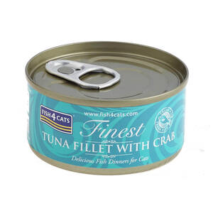 Fish4Cats Alimento Húmedo Natural Receta Filete de Atún con Cangrejo para Gato, 70 g