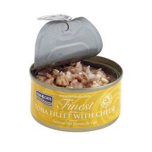 Fish4Cats Alimento Húmedo Natural Receta Filete de Atún con Queso para Gato, 70 g