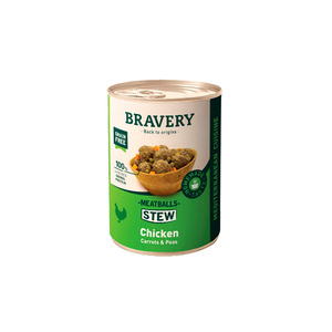 Bravery Alimento Húmedo Natural para Perro Adulto Receta Estofado de Albóndigas de Pollo, 415 g