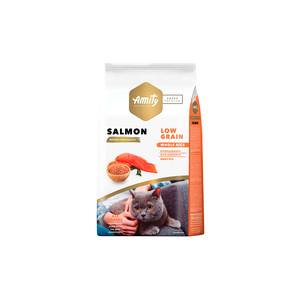 Amity Super Premium Alimento Seco Natural Bajo en Granos para Gato Adulto Receta Salmón, 2 kg