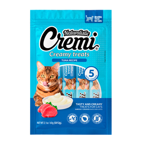 Naturalistic Cremi Premio Cremoso Natural para Gato Todas las Etapas de Vida Receta Atún, 60 g