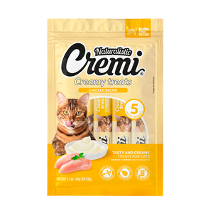 Naturalistic Cremi Premio Cremoso Natural para Gato Todas las Etapas de Vida Receta Pollo, 60 g