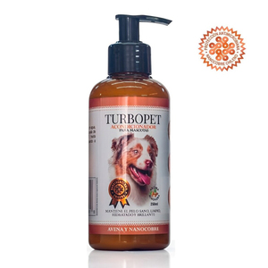 Cunatex Turbopet Acondicionador Antimicrobiano con Nanocobre con Aroma a Almendra para Perro, 250 ml