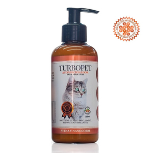 Cunatex Turbopet Acondicionador Antimicrobiano con Nanocobre con Aroma a Almendra para Gato, 250 ml